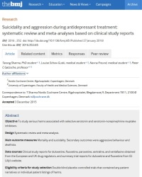 Antidepresivos aumentan suicidios